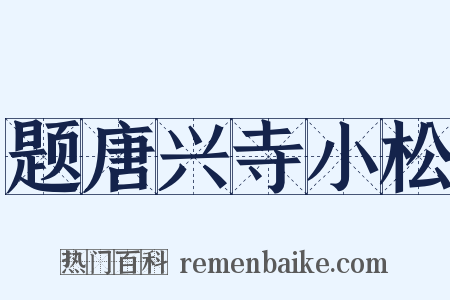 题唐兴寺小松是什么意思的图片